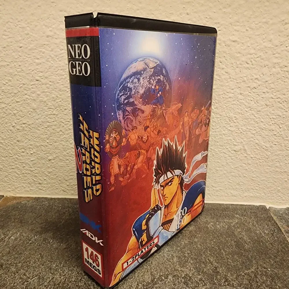 Game - World Heroes 2 w/ custom case - NeoGeo MVS - SNK